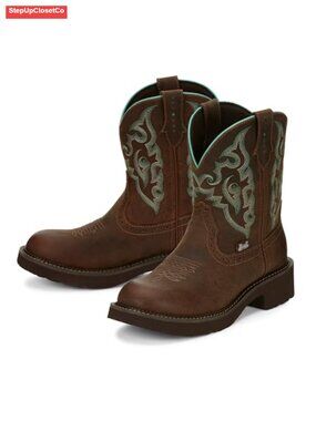 Western Leather Boot Round Toe Removable Orthotic 8" Shaft